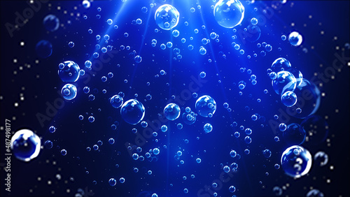 清涼感のある深海のような水のなかのイメージ背景　ネイビー　コバルトブルー　青