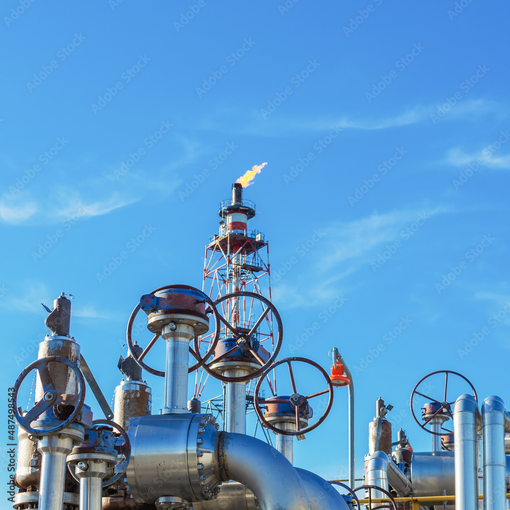 Shut-off valves of a gas processing plant. Shut-off valves of a gas processing plant.