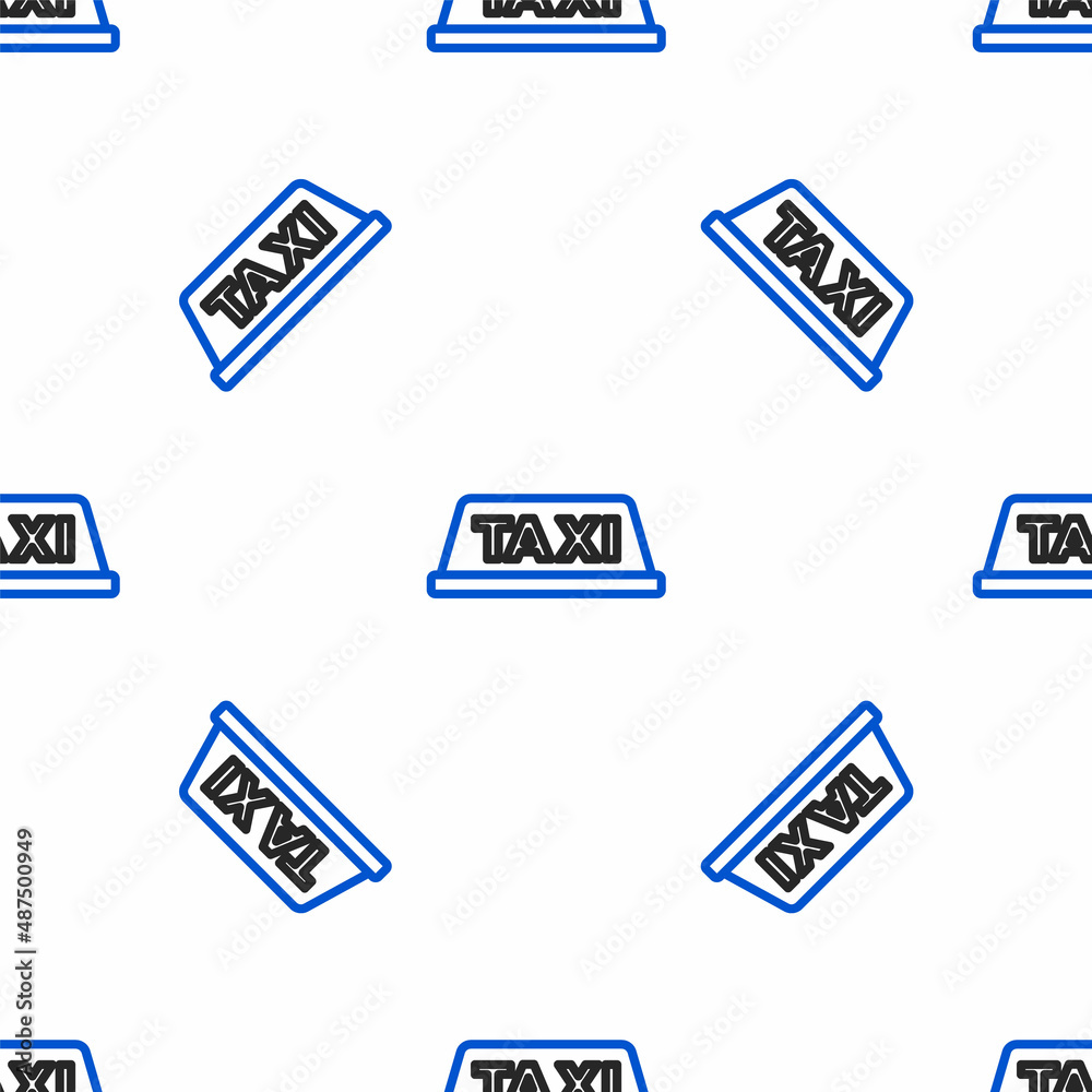 Line Taxi car roof icon isolated seamless pattern on white background. Colorful outline concept. Vector Line Taxi car roof icon isolated seamless pattern on white background. Colorful outline concept. Vector
