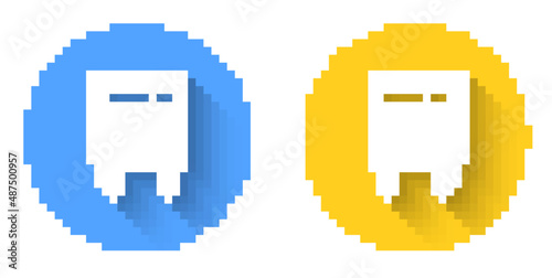 White Electric meter icon isolated with long shadow background. Circle button. Vector