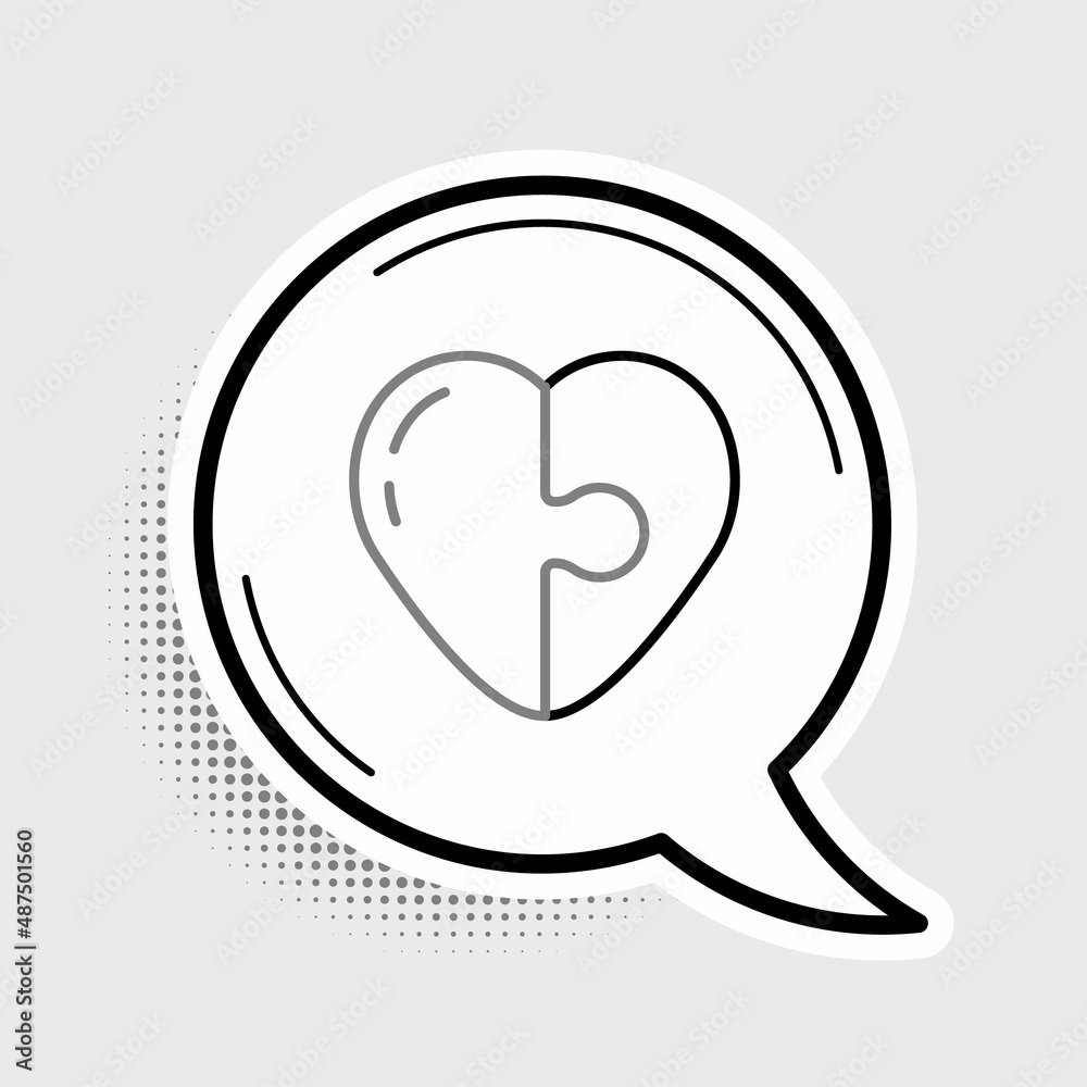 Line Heart icon isolated on grey background. Romantic symbol linked, join, passion and wedding. Valentine day symbol. Colorful outline concept. Vector