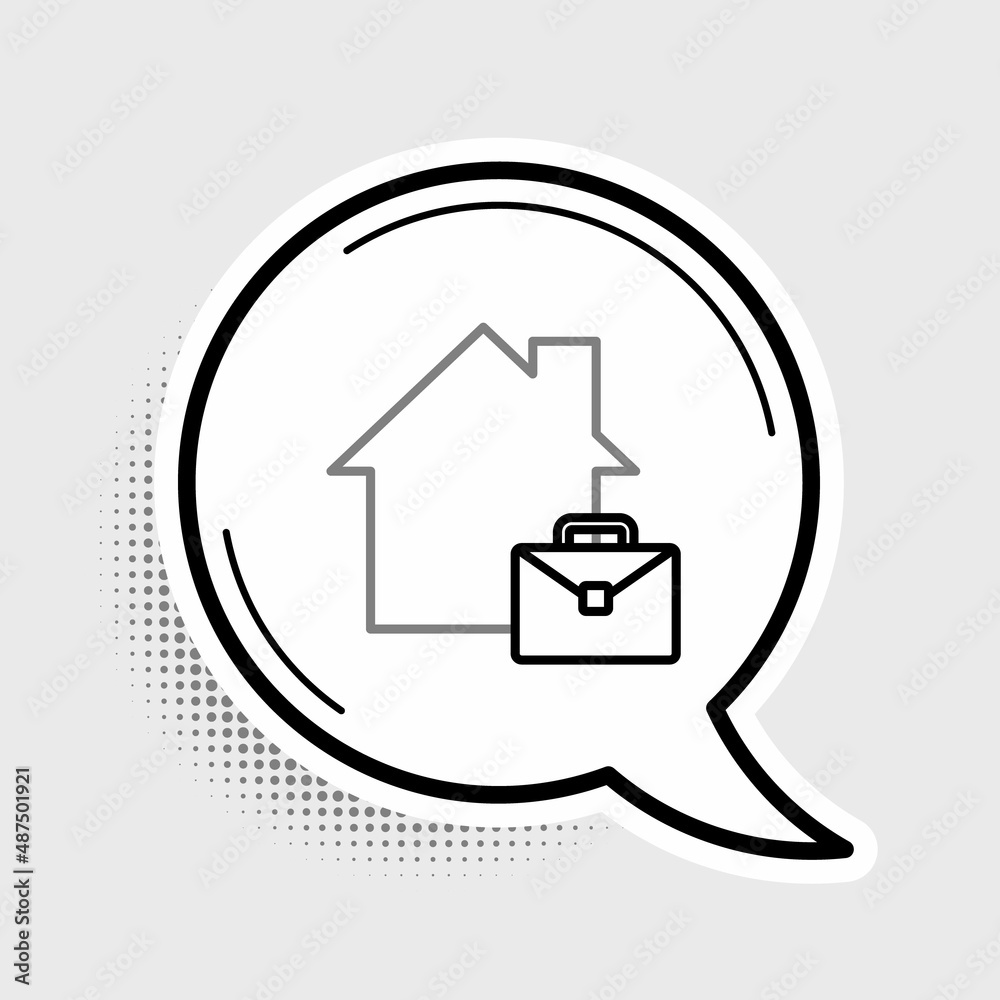 Line Online working icon isolated on grey background. Freelancer man working on laptop at his house. Remote work. Distant job concept. Colorful outline concept. Vector Line Online working icon isolated on grey background. Freelancer man working on laptop at his house. Remote work. Distant job concept. Colorful outline concept. Vector