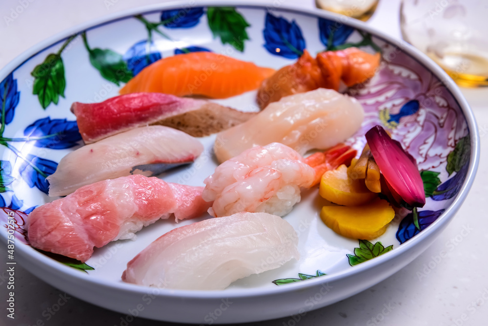 Variety Of Sashimi On The Plate Variety Of Sashimi On The Plate