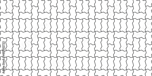 Zig zag shape paving blocks design. Seamless landscape interlocking brick pattern in vector no.8