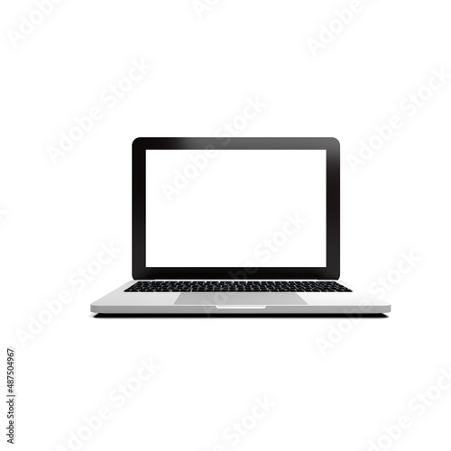 Isolated laptop on white background. 3d rendering