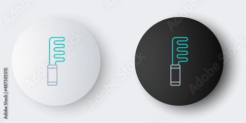 Line Hairbrush icon isolated on grey background. Comb hair sign. Barber symbol. Colorful outline concept. Vector