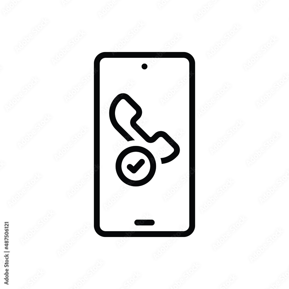 Black line icon for contacted Black line icon for contacted