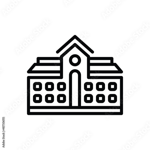 Black line icon for campus