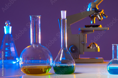 Glassware laboratory close-...