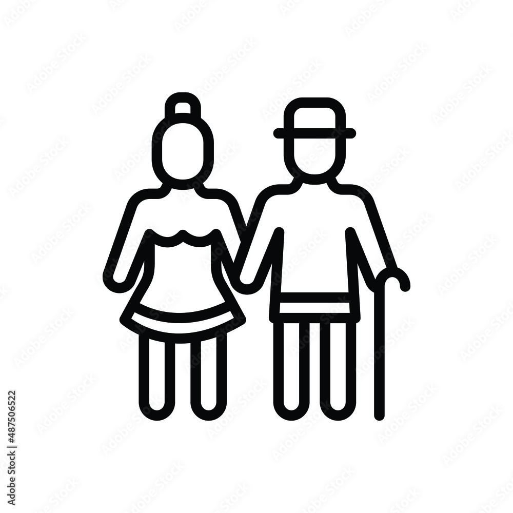 Black line icon for seniors Black line icon for seniors