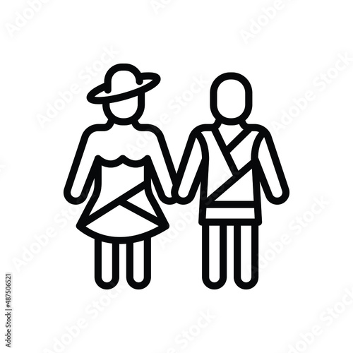Black line icon for models