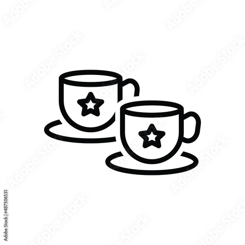 Fotografie Black line icon for cups