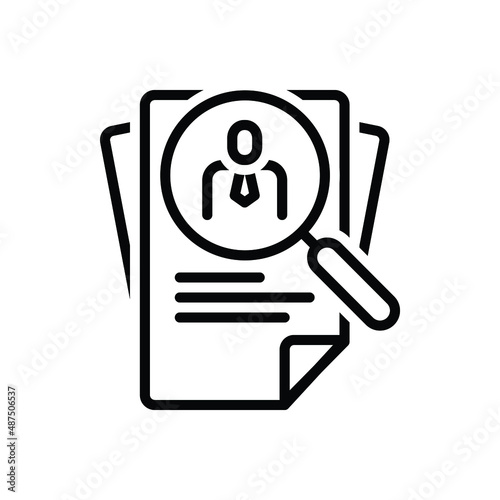 Black line icon for hiring