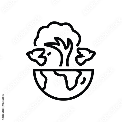 Black line icon for biodiversity