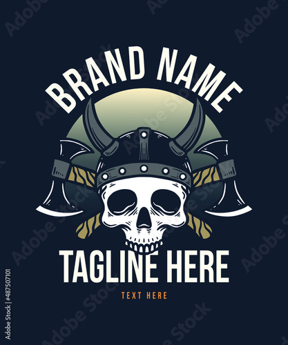 Special Skull Viking Vector Illustration