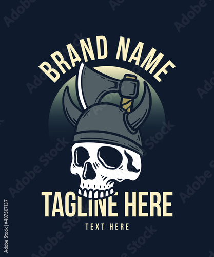 Special Skull Viking Vector Illustration