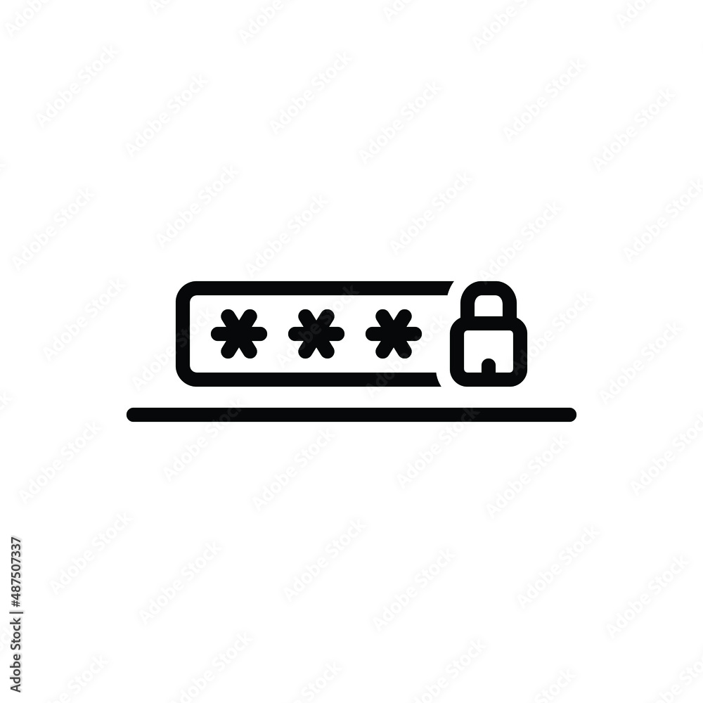 Black line icon for locking authorization Black line icon for locking authorization