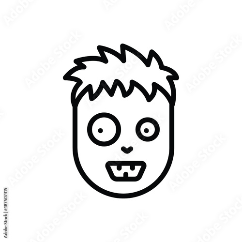 Black line icon for terrible ghost 