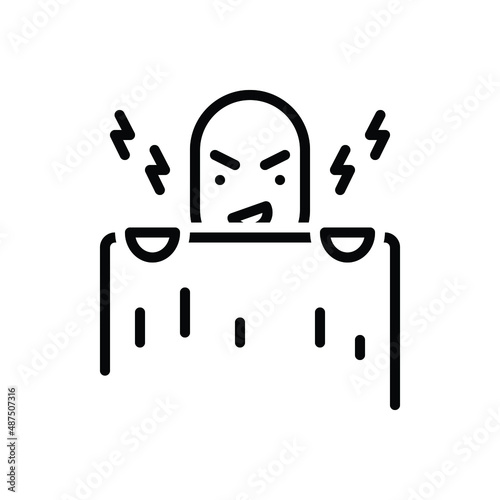 Black line icon for terrible dreadful 