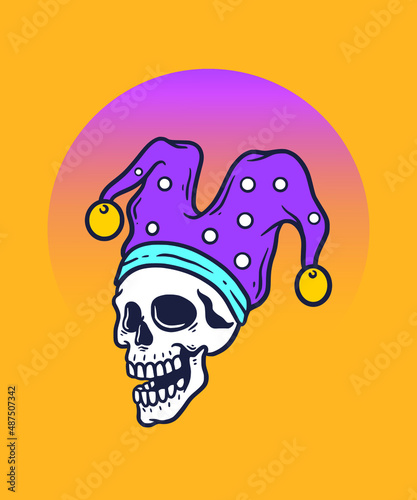 Freak Skull Joker Vector Illustration