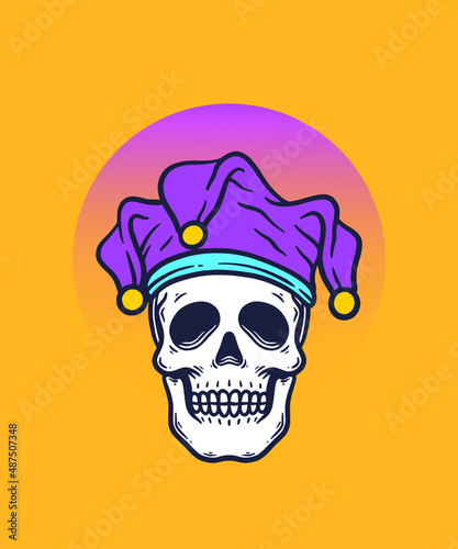 Freak Skull Joker Vector Illustration