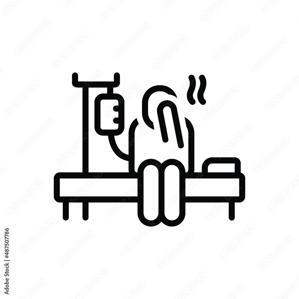 Black line icon for ill Black line icon for ill