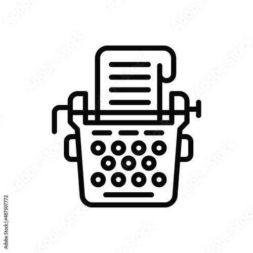 Black line icon for writers photo