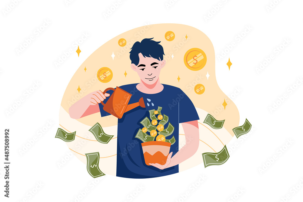 Financial Management Illustration concept. Flat illustration isolated on white background. Financial Management Illustration concept. Flat illustration isolated on white background.