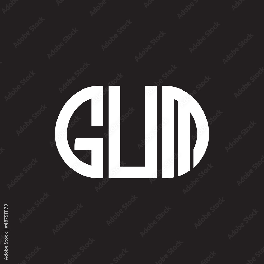 GUM letter logo design on black background. GUM creative initials letter logo concept. GUM letter design. GUM letter logo design on black background. GUM creative initials letter logo concept. GUM letter design.