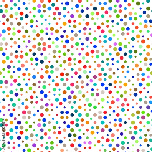 Seamless pattern art with dots random colored grid vector illustration
