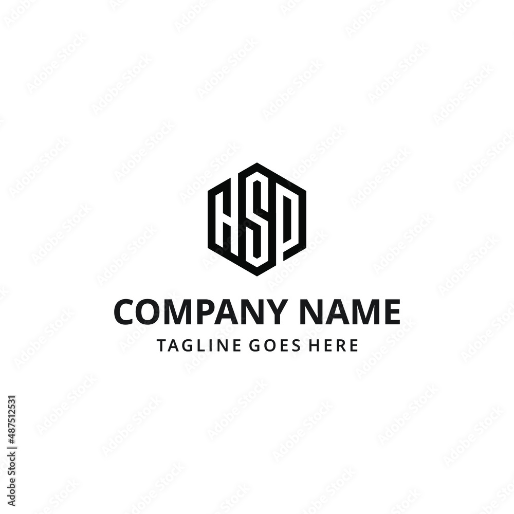 Abstract illustration H S D hexagon initials, geometric logo design template Abstract illustration H S D hexagon initials, geometric logo design template