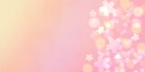 春の和風テンプレート）ボケライトと桜の花柄　金色グリッター　グラデーション　ピンク　横長バナー