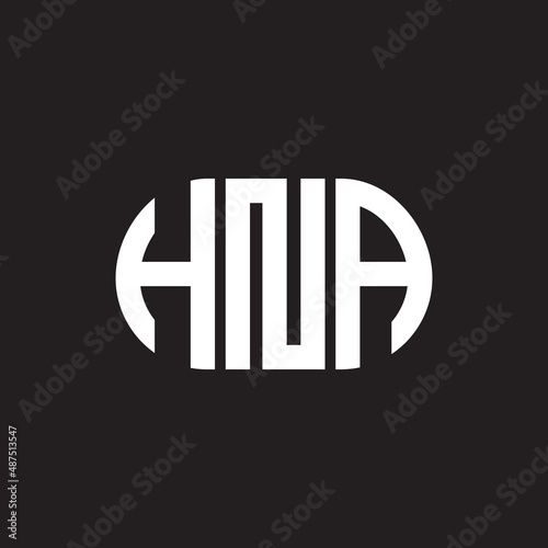 HNA letter logo design on black background. HNA creative initials letter logo concept. HNA letter design.