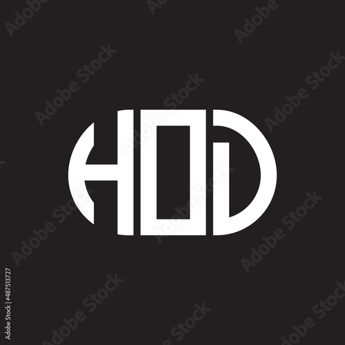 HOD letter logo design on black background. HOD creative initials letter logo concept. HOD letter design.