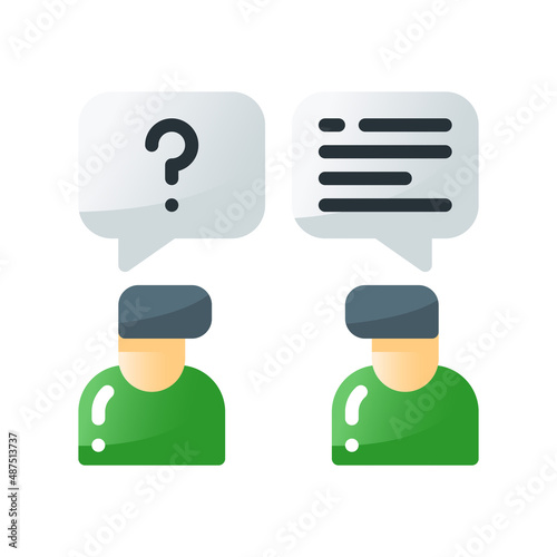 discussion flat gradient style icon. vector illustration for graphic design, website, app