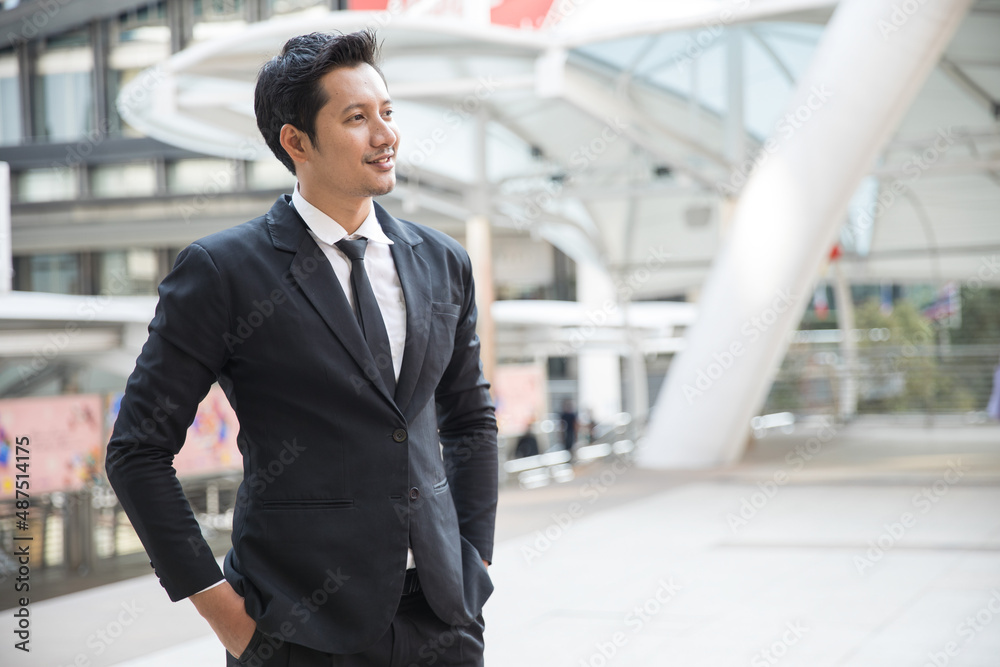 Fototapeta premium Asian Businessman Outdoors
