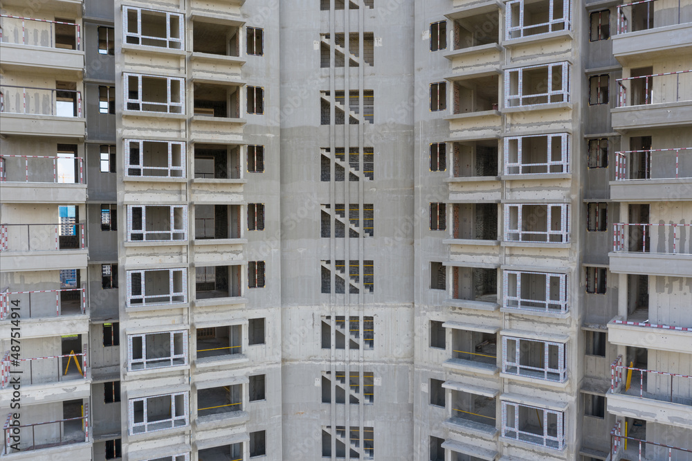 Concrete structure high-rise rough building apartment building