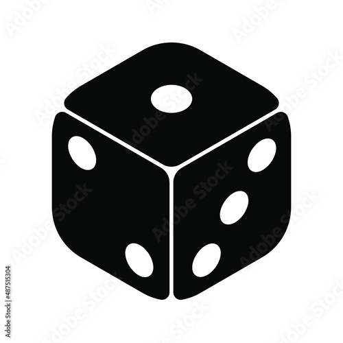 Dice cube icon. casino game sign. Vector illustration