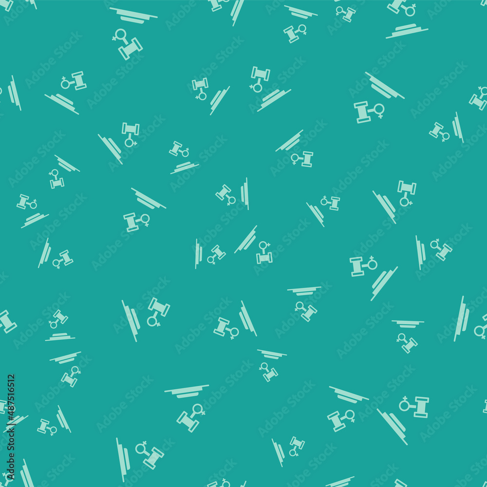Green Female rights icon isolated seamless pattern on green background. Female power. Vector Green Female rights icon isolated seamless pattern on green background. Female power. Vector