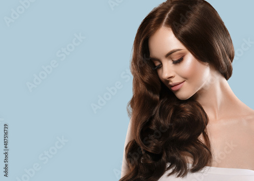 long, hair, curly, brunette, woman, beautiful, beauty, bright, brown, care, clean, color, cosmetic, cosmetics, eyes, face, fashion, female, girl, glamour, glossy, haircare, hairstyle, happy, health, 