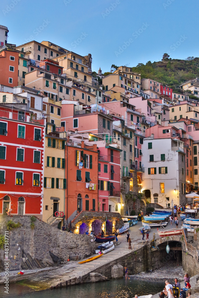 Riomaggiore town in Cinque Terre Italy 