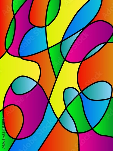 Colorful background Geometrical abstract trendy design freestyle artwork.