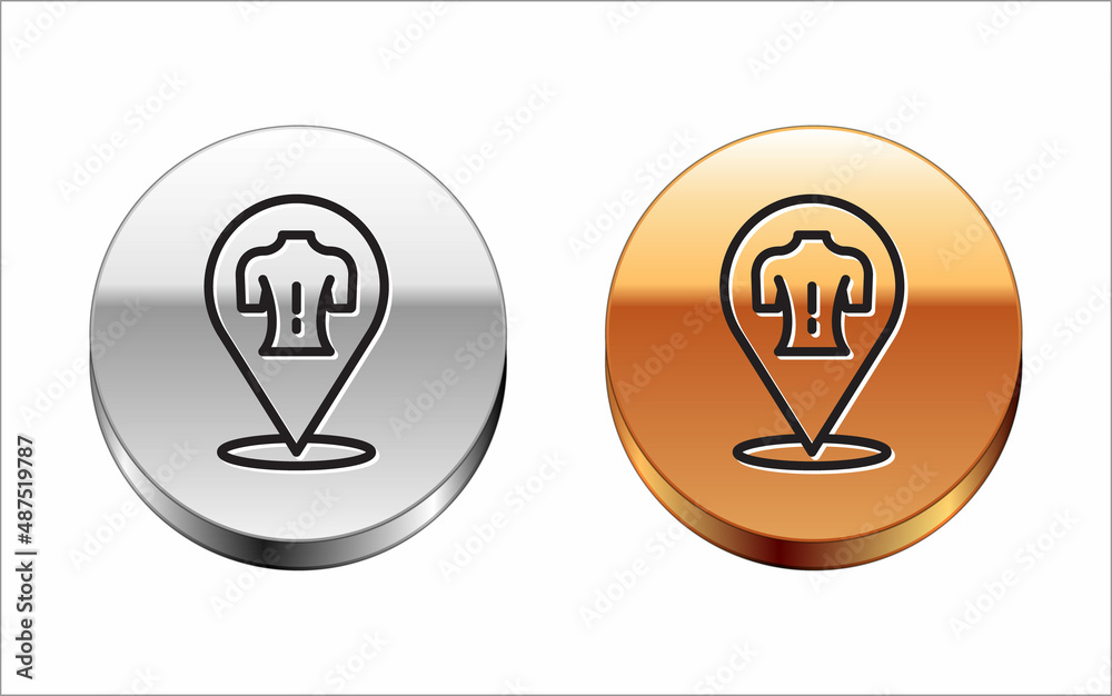 Black line Massage icon isolated on white background. Relaxing, leisure. Silver-gold circle button. Vector Black line Massage icon isolated on white background. Relaxing, leisure. Silver-gold circle button. Vector