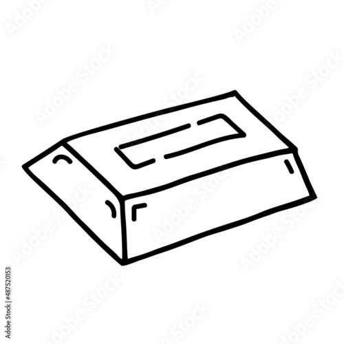 Gold bar isolated on a white background. Money. Doodle vector illustration.