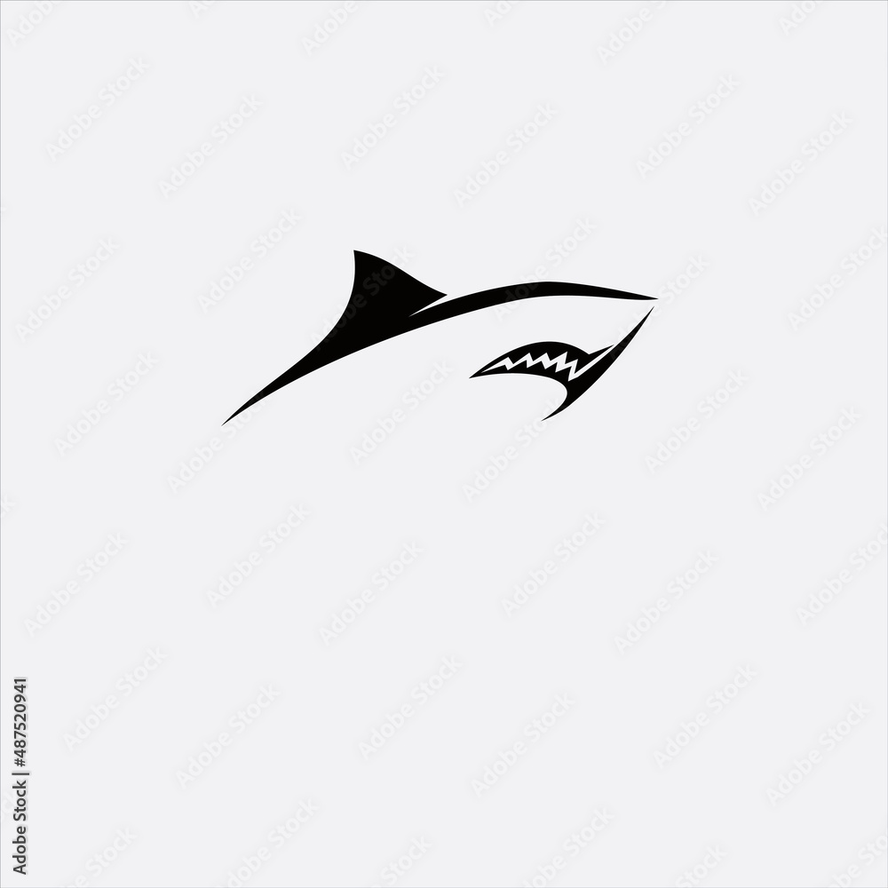 Obraz premium simple creative logo design shark