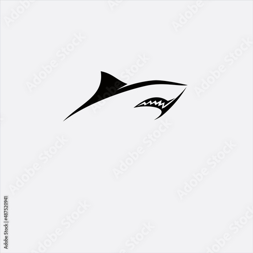 simple creative logo design shark