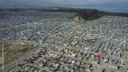 Slum in Cape Town, South Africa (4K Aerial)