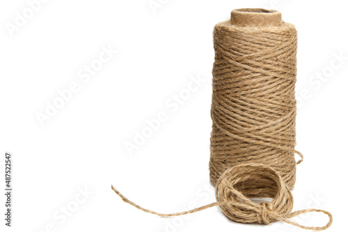knitting cord, thread, bobbin on a white background