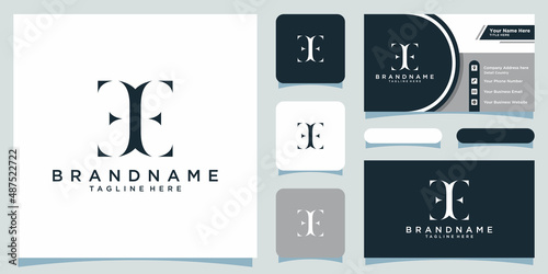 Initial Letter EE Logo designs with business card design