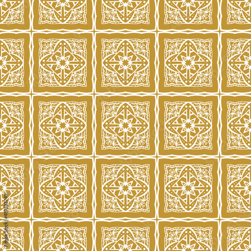 Seamless pattern for traditional arabic and indian pottery tiling, fabric, wall interior, cloth. Decor tile, texture print, mosaic oriental ornament.